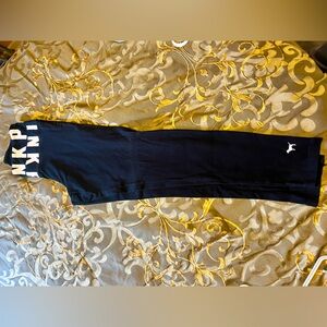 Pink Black Leggings with White Accents